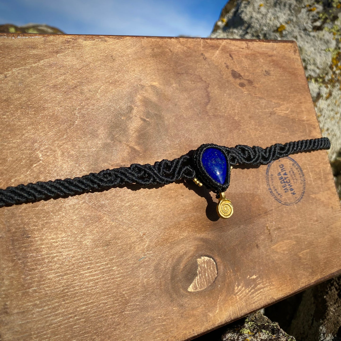 Lapis Lazuli Macrame Choker