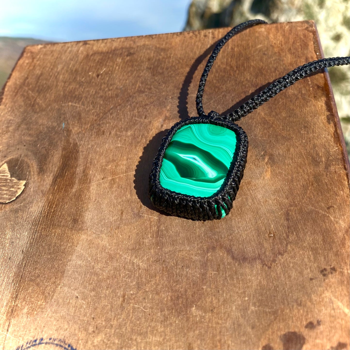 Malachite Macrame Necklace
