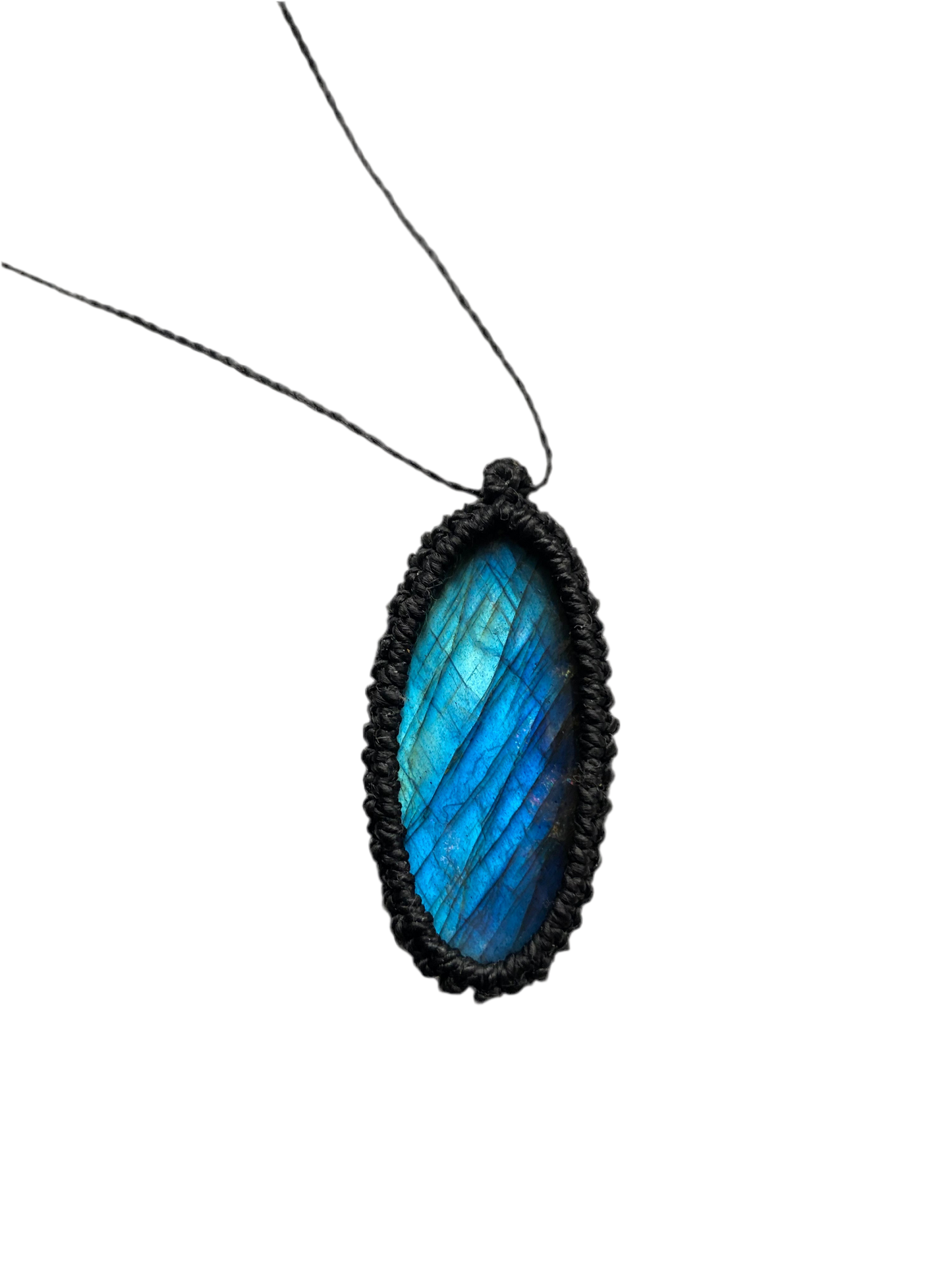 Ancient Macrame Labradorite Talisman