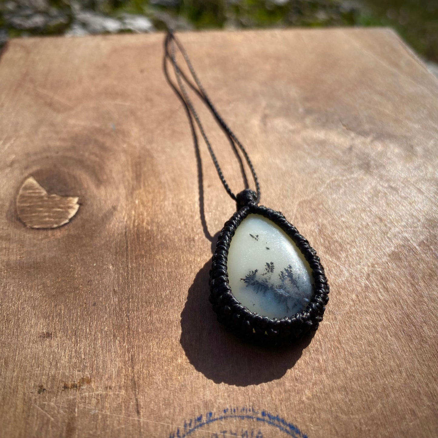 Dendrite Agate Macrame Necklace