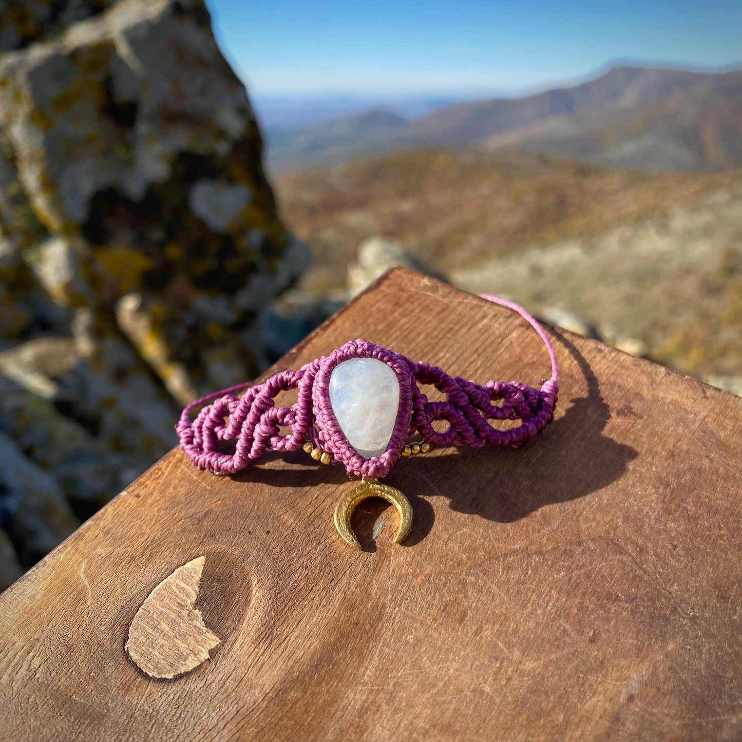 Moonstone Macrame Choker