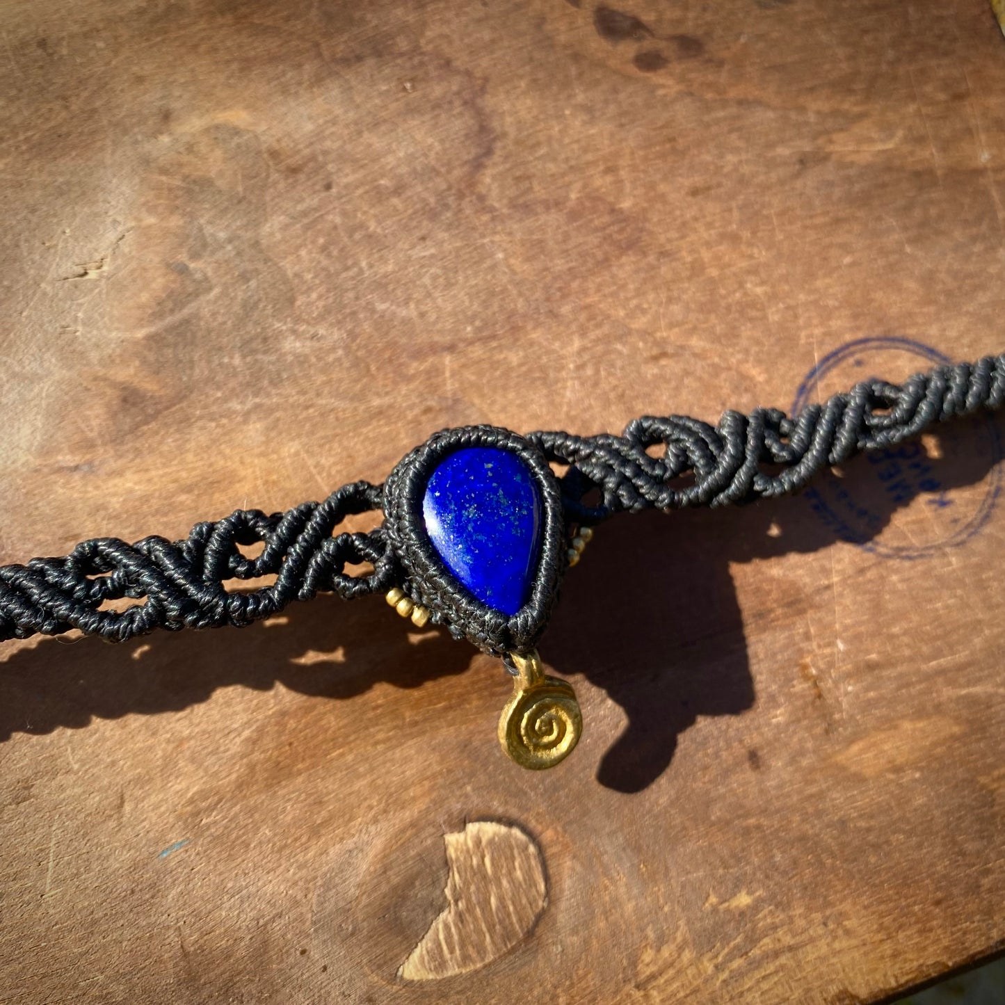 Lapis Lazuli Macrame Choker