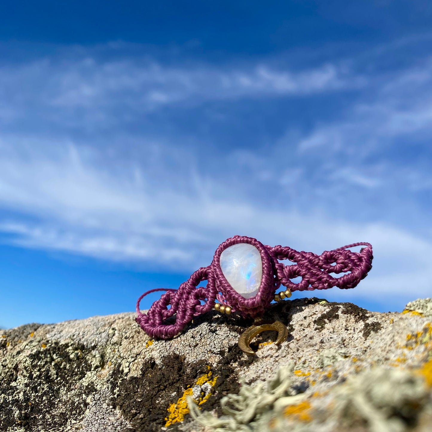Moonstone Macrame Choker
