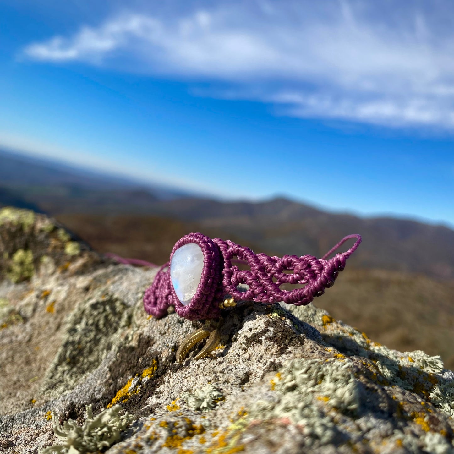 Moonstone Macrame Choker