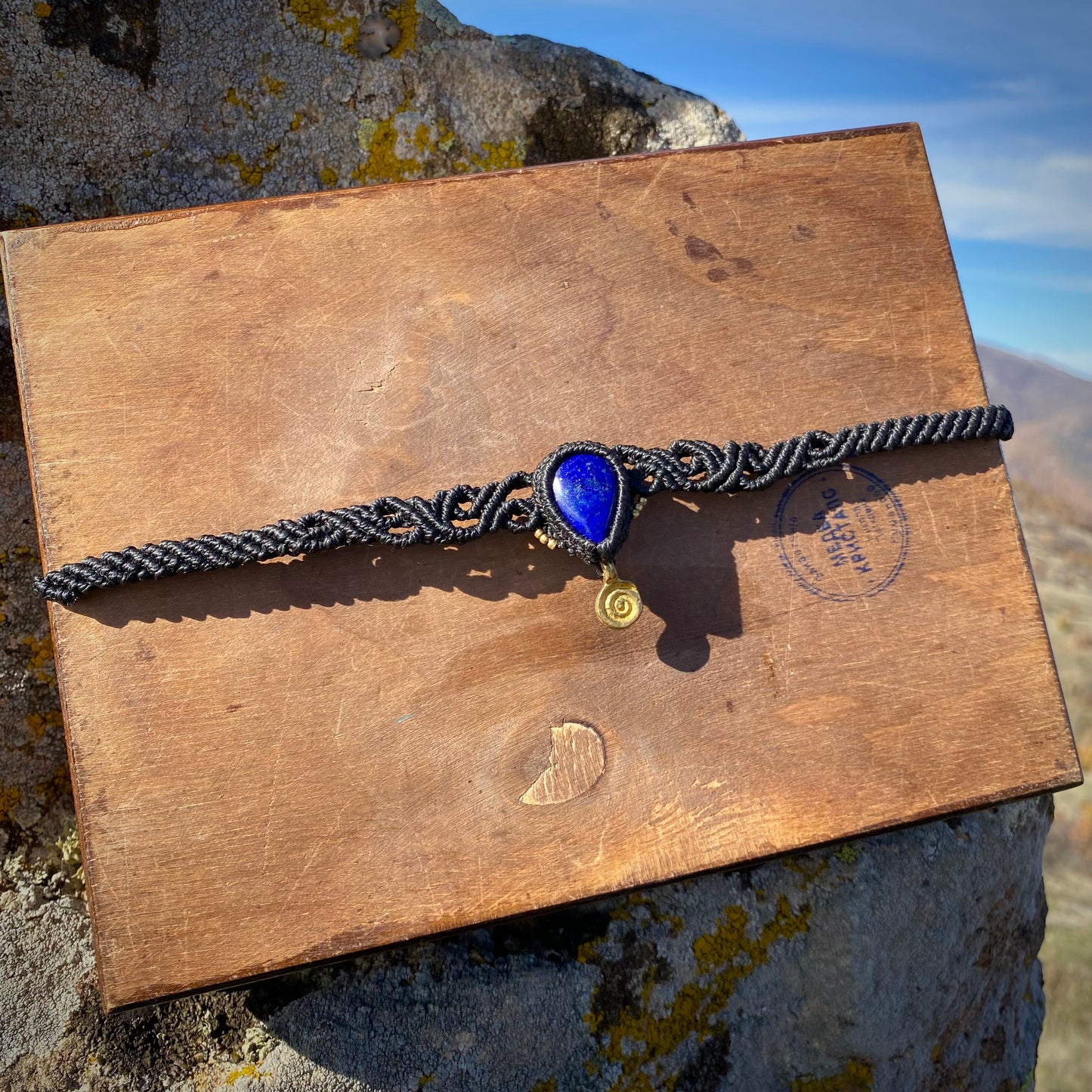 Lapis Lazuli Macrame Choker