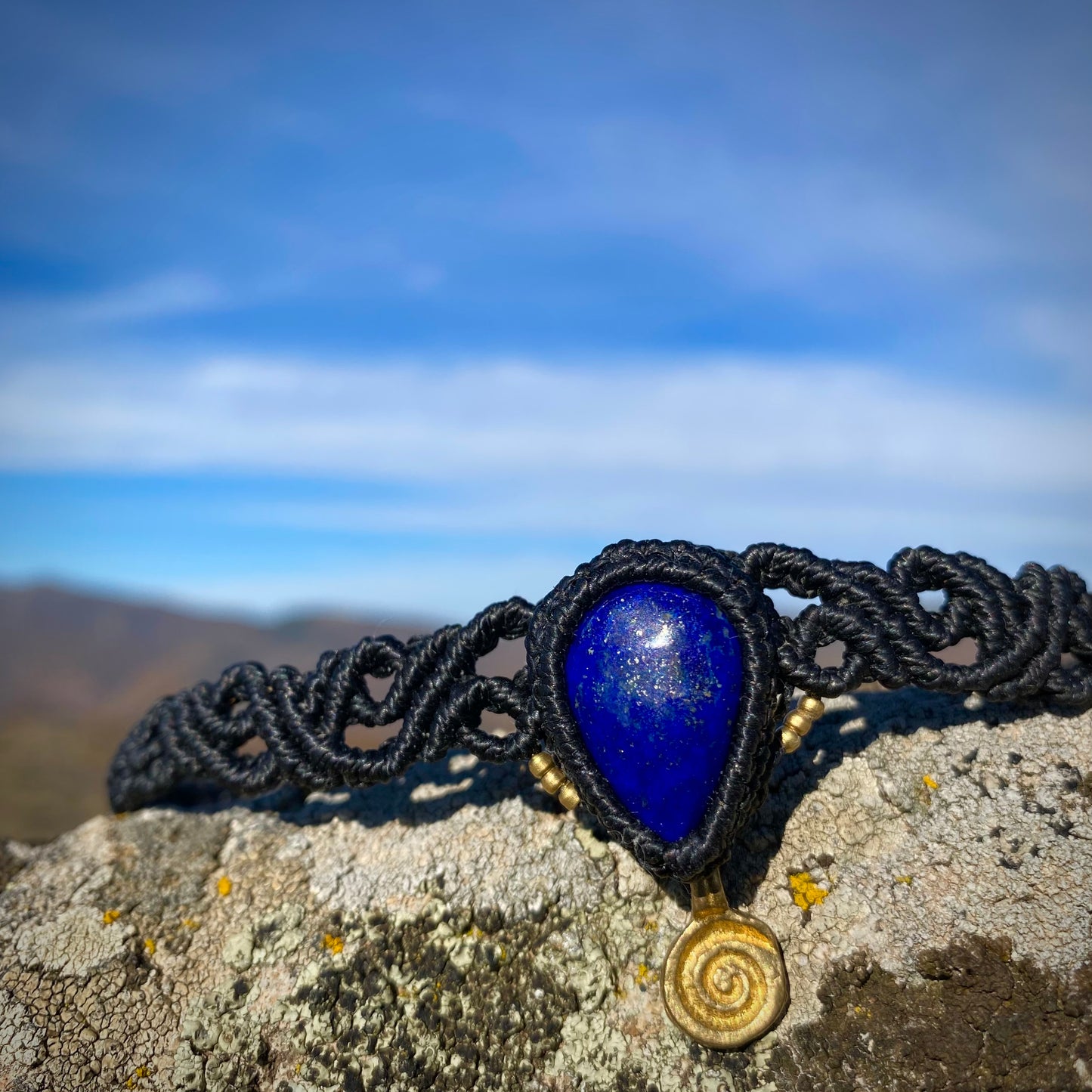 Lapis Lazuli Macrame Choker