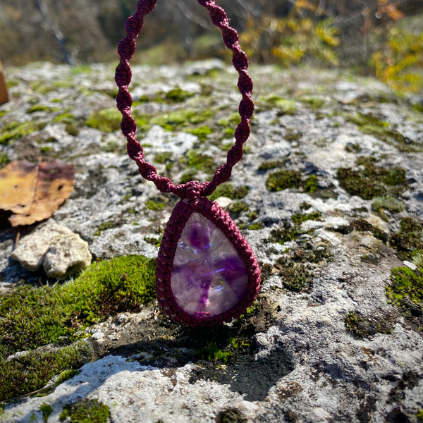 Amethyst Star Macrame Necklace