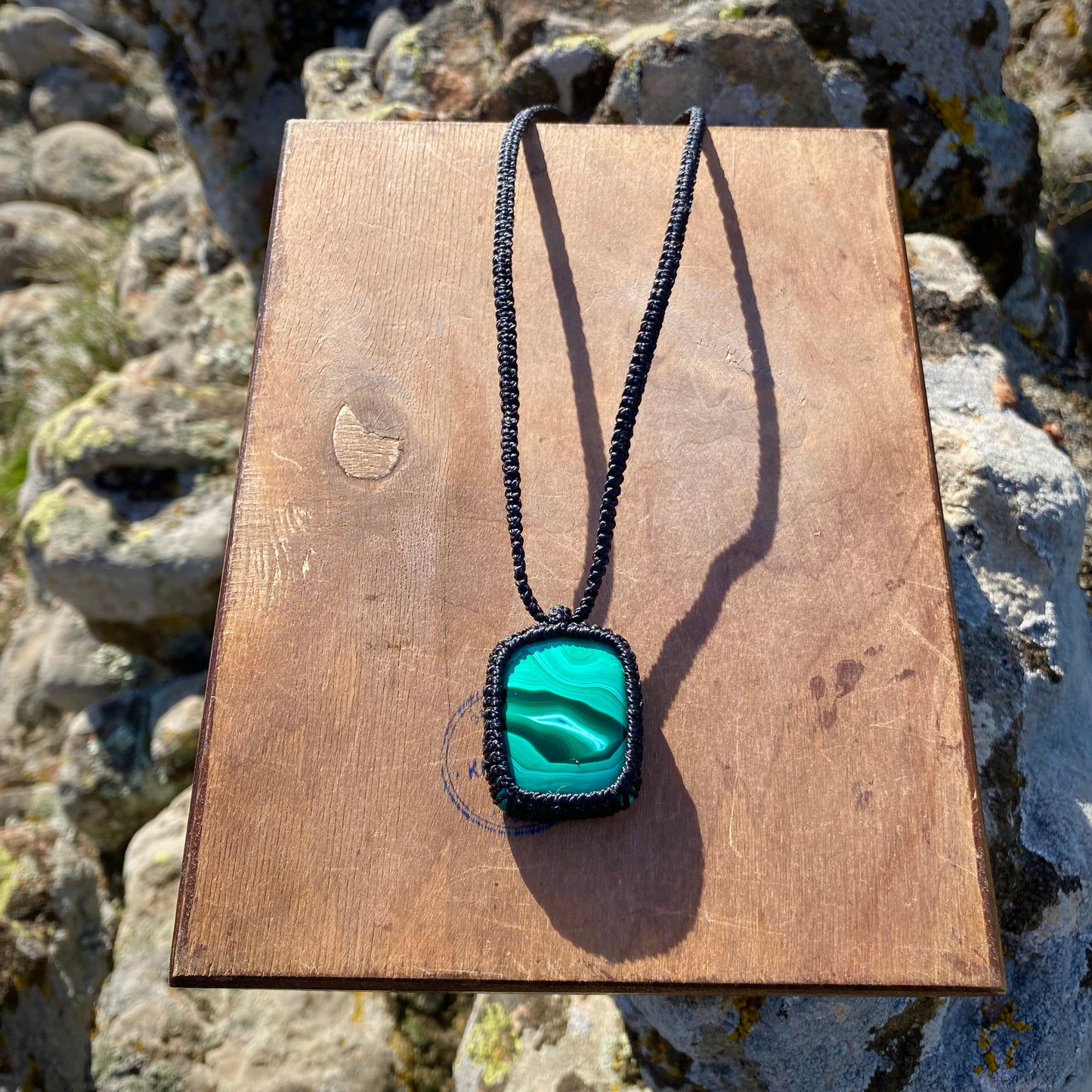 Malachite Macrame Necklace