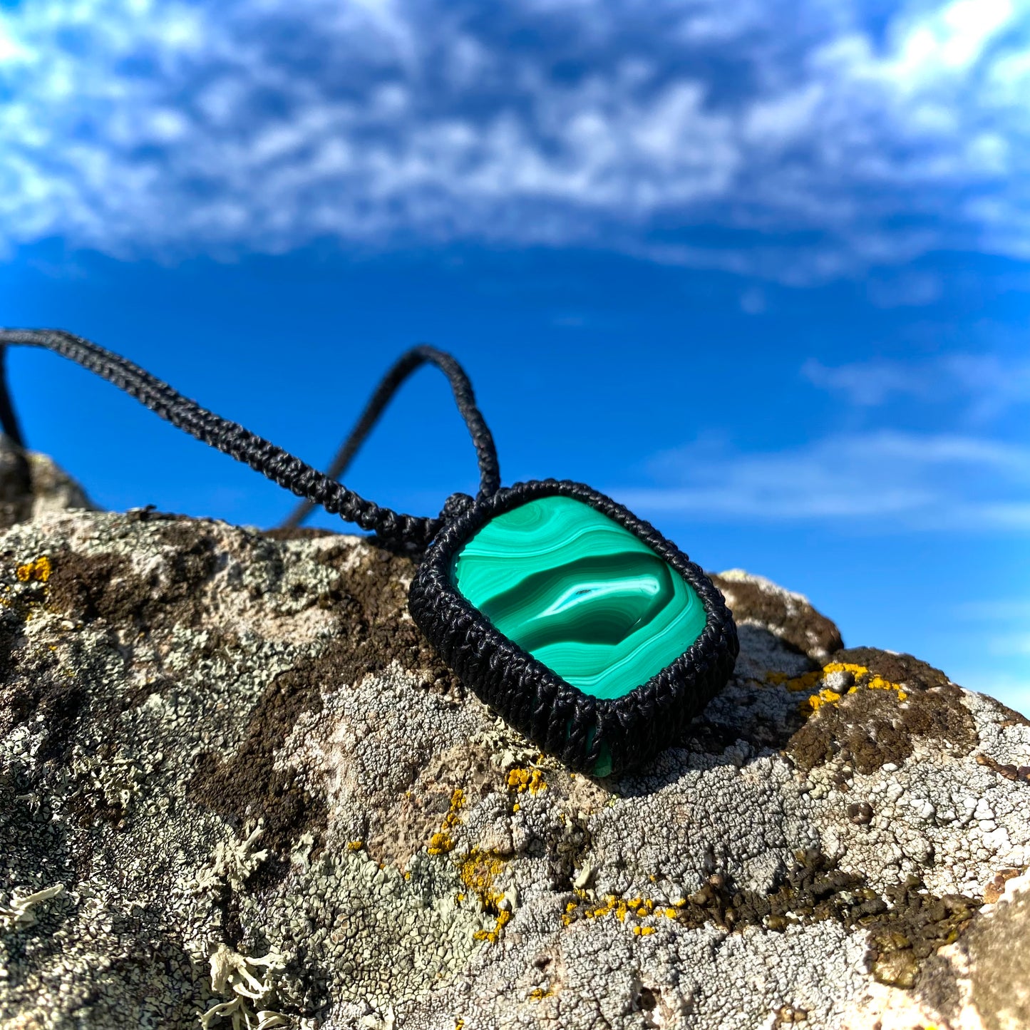 Malachite Macrame Necklace