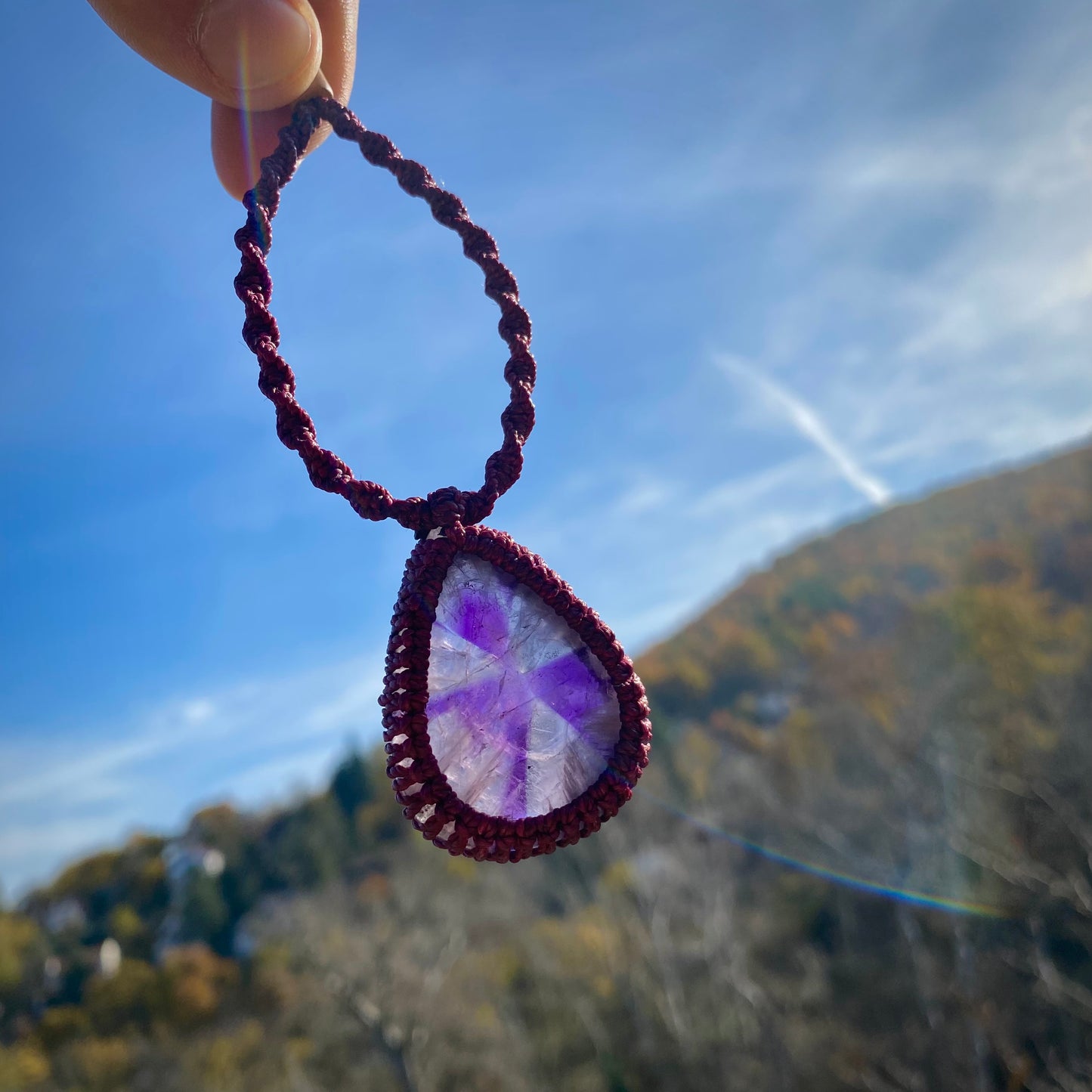 Amethyst Star Macrame Necklace