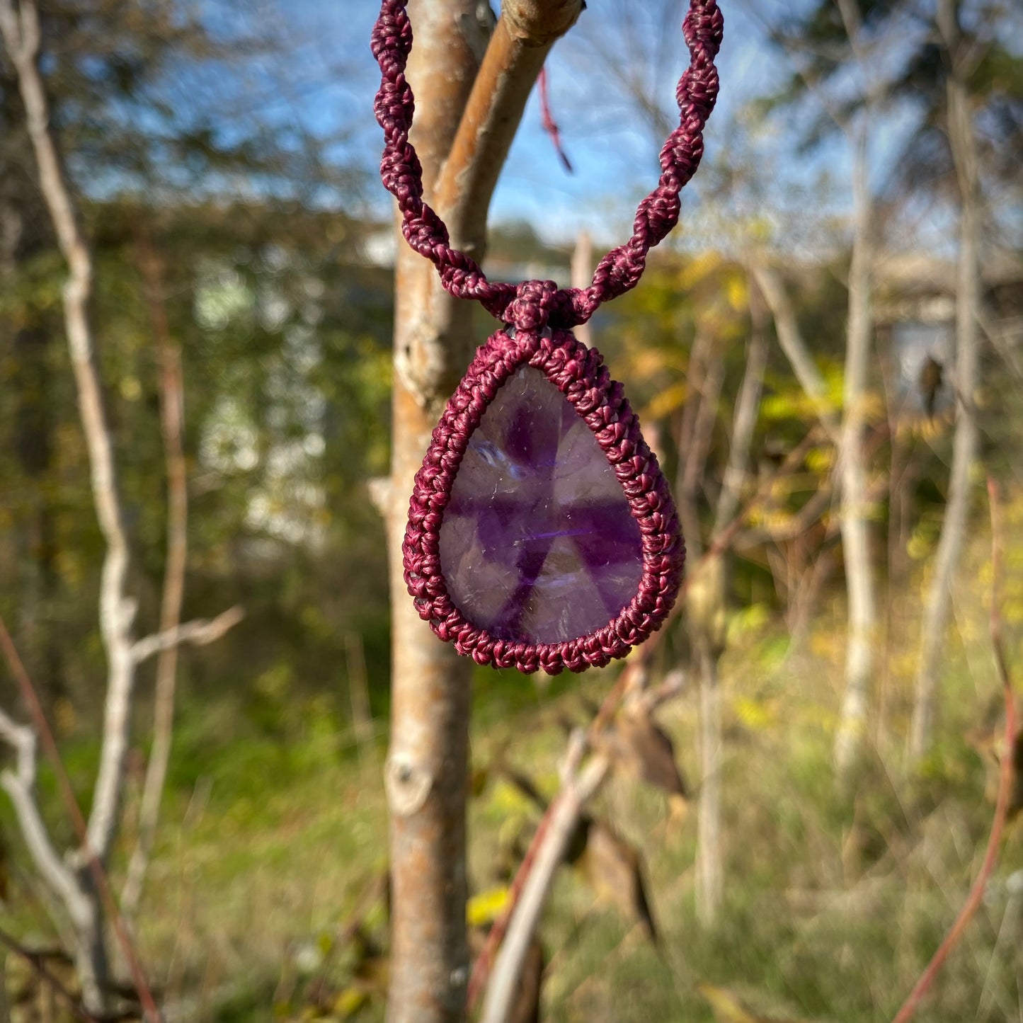 Amethyst Star Macrame Necklace