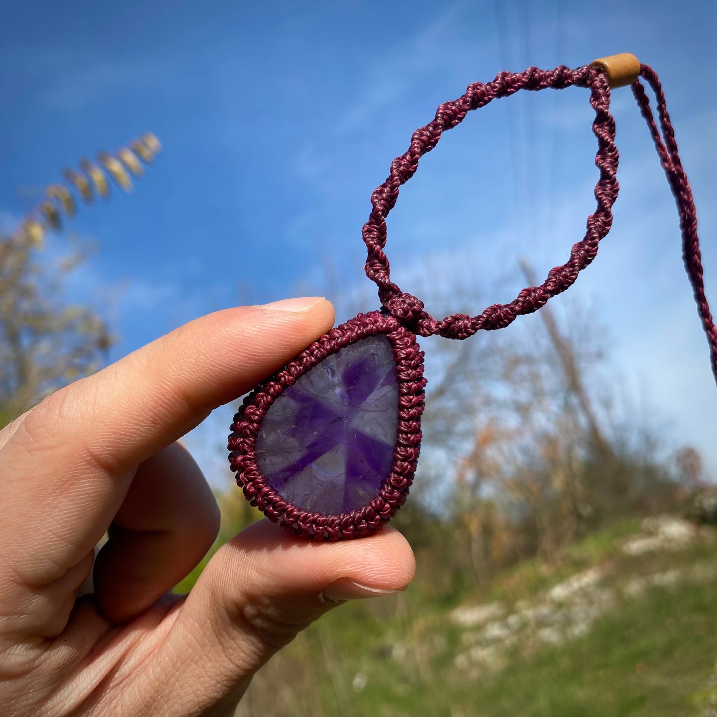 Amethyst Star Macrame Necklace