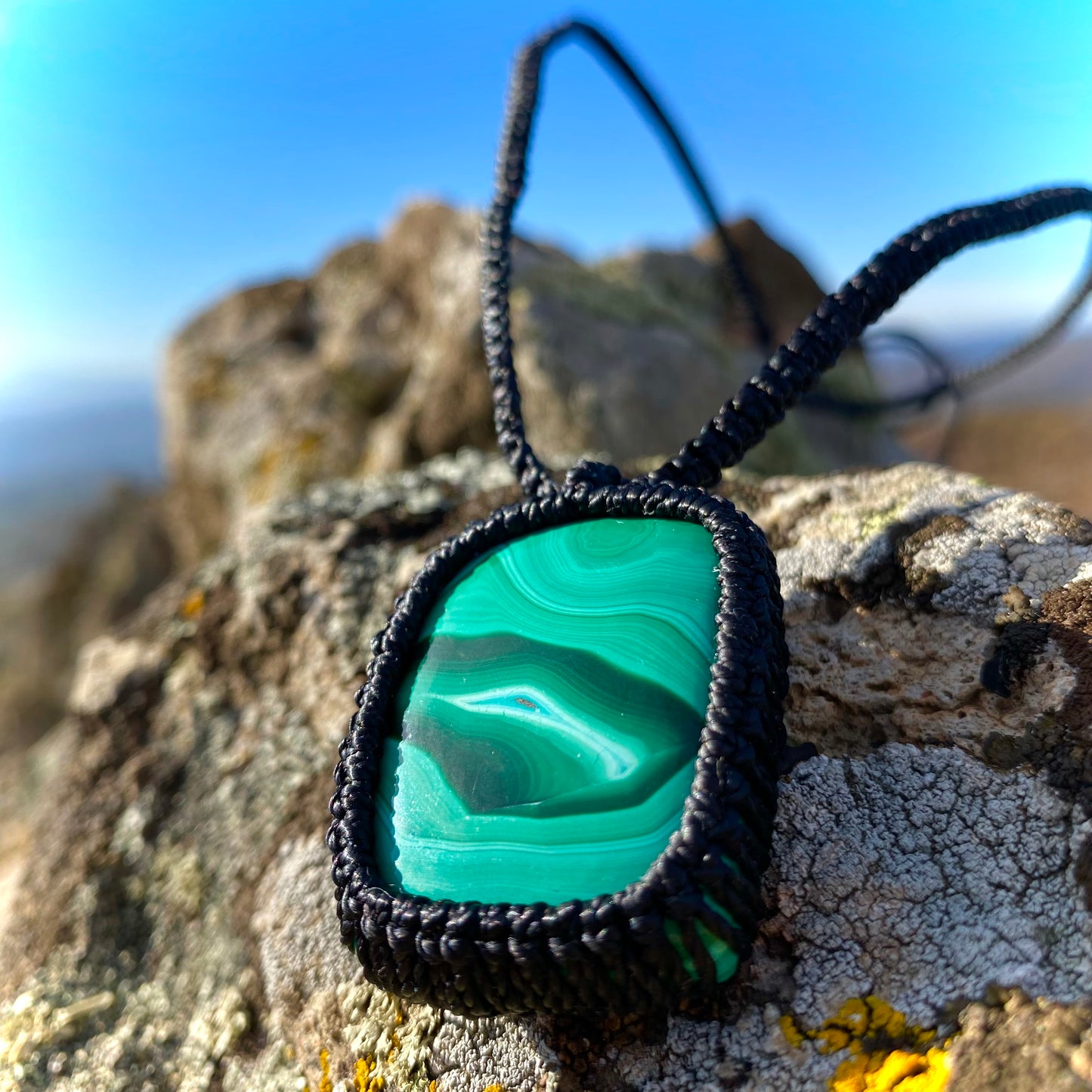 Malachite Macrame Necklace