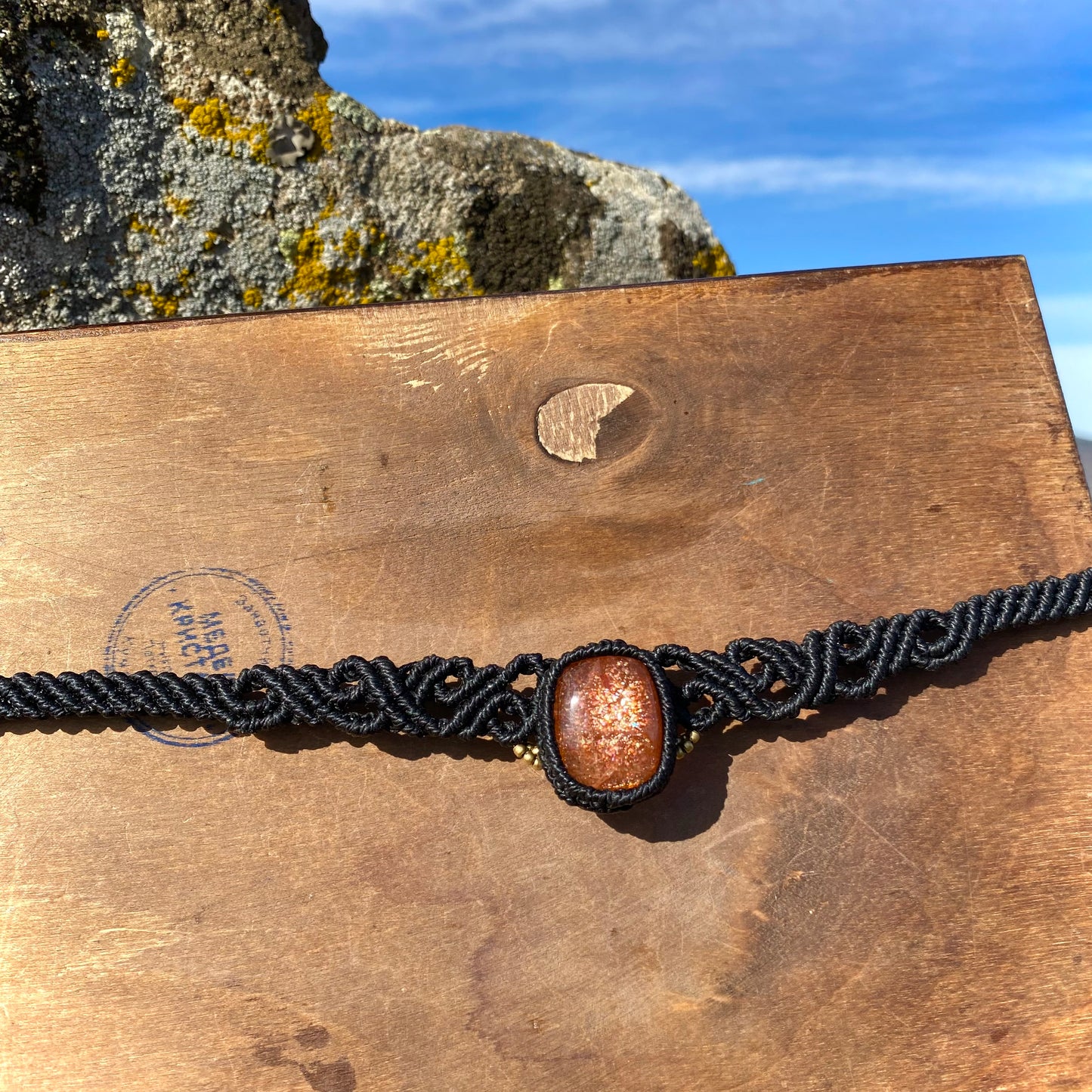 Sunstone Macrame Choker