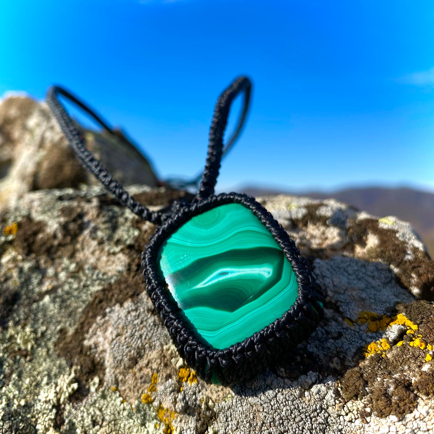 Malachite Macrame Necklace