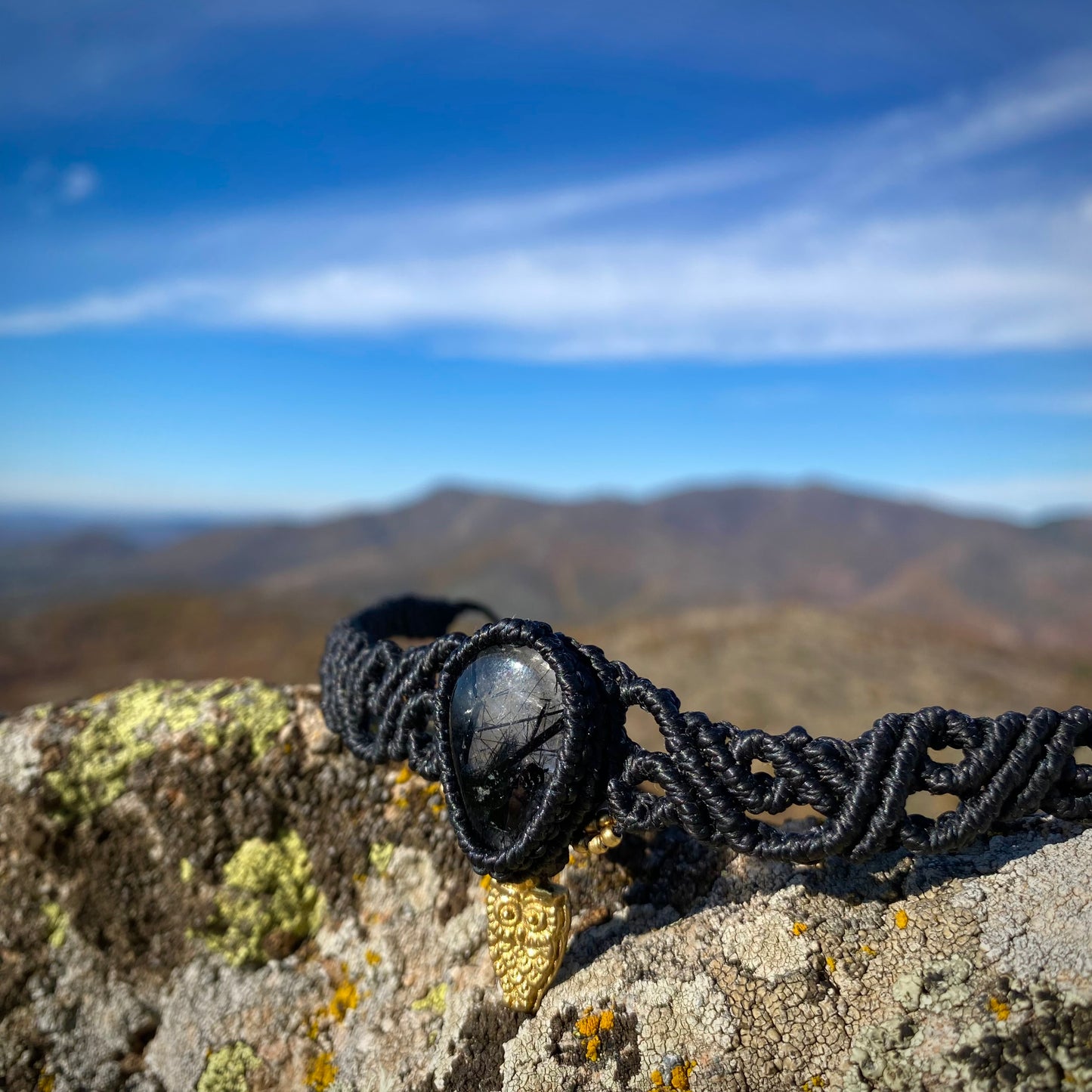 Tourmaline Quartz Macrame Choker