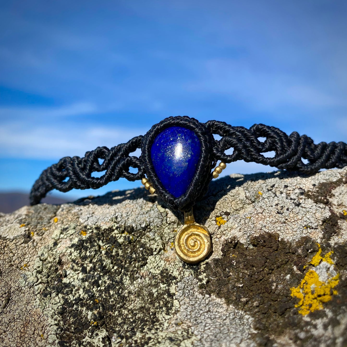 Lapis Lazuli Macrame Choker