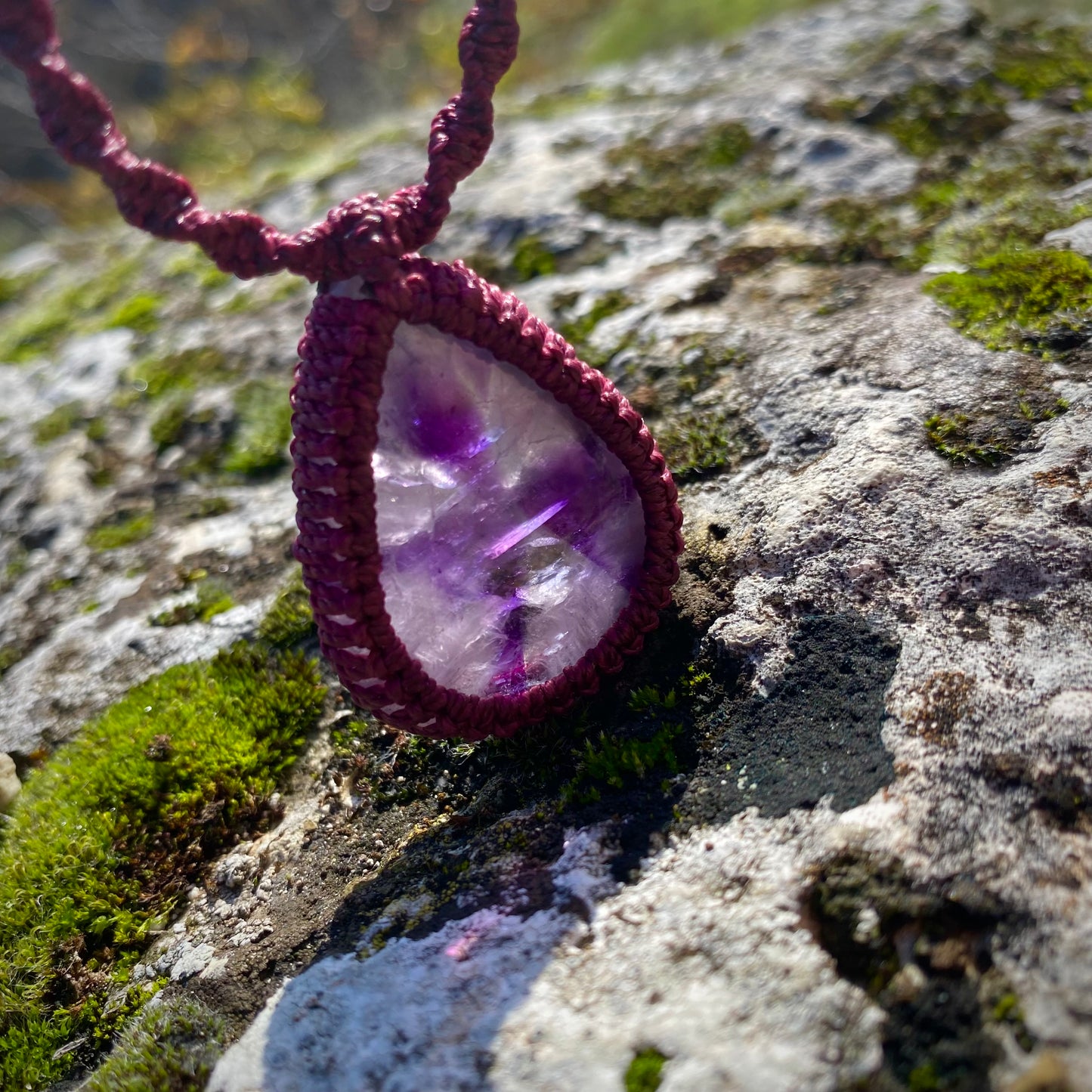 Amethyst Star Macrame Necklace